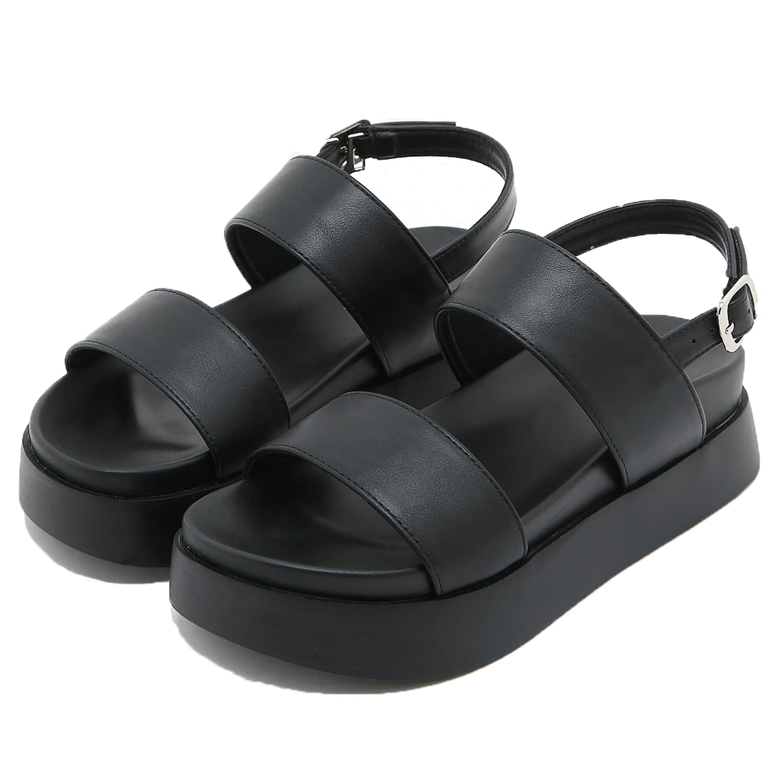 Women's Platform Wedges Sandals Casual Cross Strap Slide Sandals Outdoor Indoor Slippers Slip on Open Toe Walking Shoes
