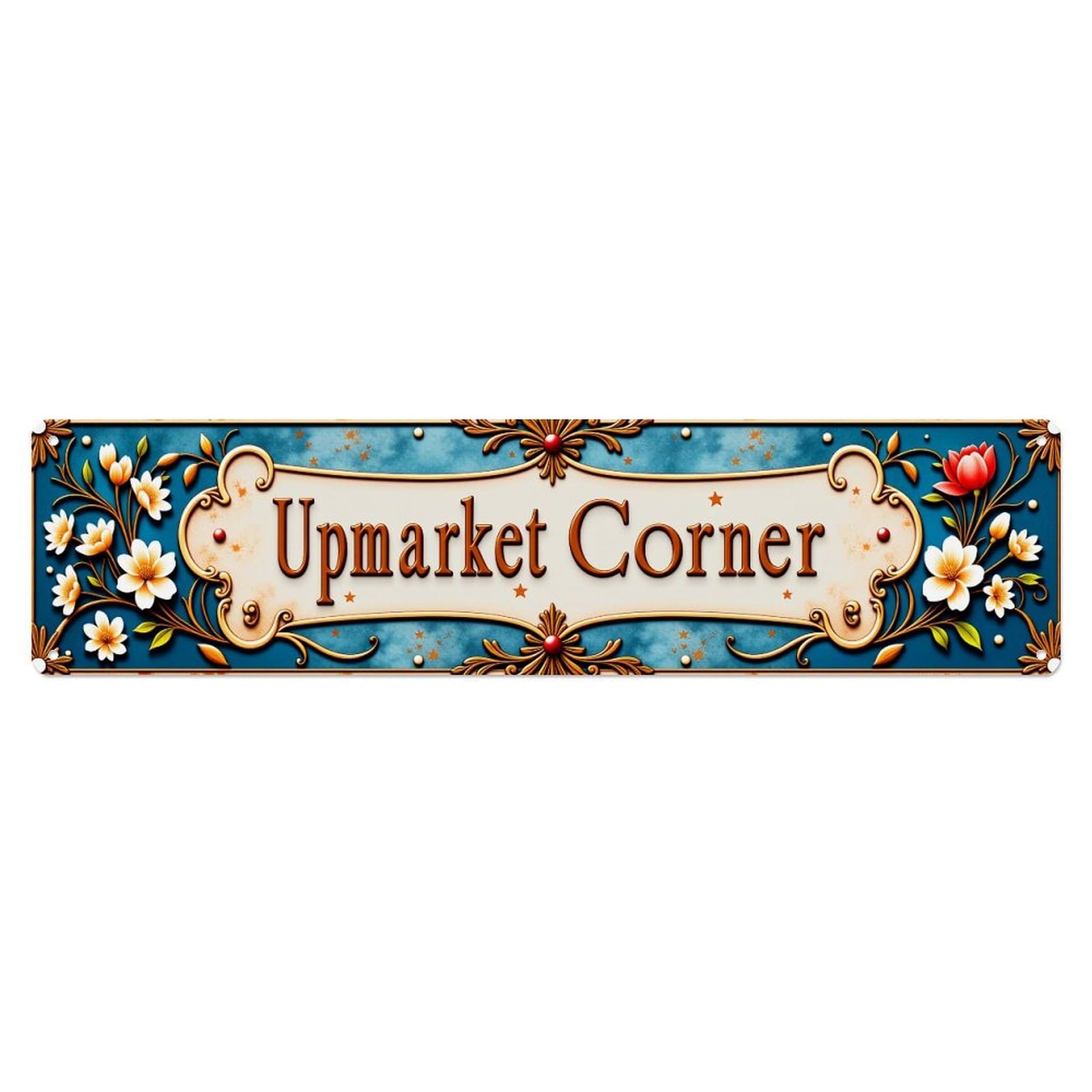 Floral Ornate Vintage Decorative Frame_1 Tin Sign Vintage Metal Poster Retro Bar, Home, Man Cave, Kitchen, Laundry Room Wall Art Decor Gift 4x16 Inch