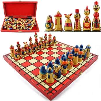ロシア製　チェスボード　マトリョーシカ Amazon | チェスセット ボードゲーム ロシア人形セット - テーマ