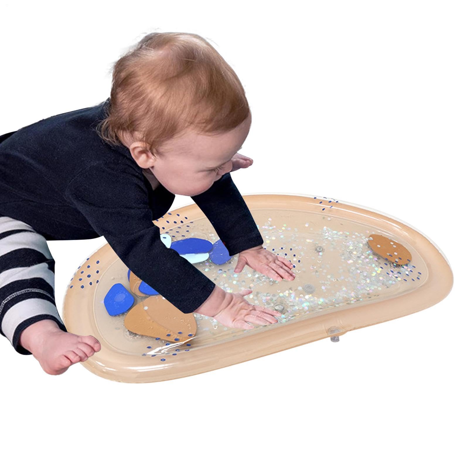 Sensory Water Play Mat - Tummy Time, Leak-Proof Discovery Center with Floating Toys, Developmental Skill Builder, Interactive Exploration Toy for Crib Bed Easter Beach Bath Summer Gift