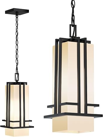 Outdoor Pendant Light Fixture, Aluminum Exterior Hanging Lantern