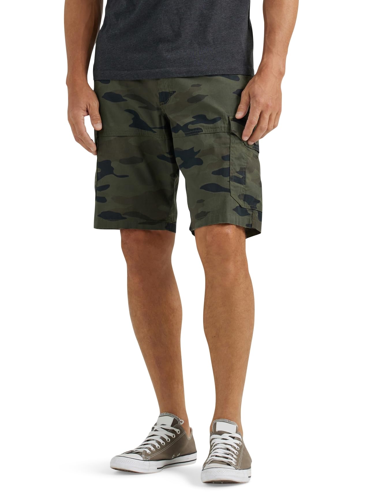Lee Men's Green Granite Camo Extreme Motion Swope Cargo Short, 38