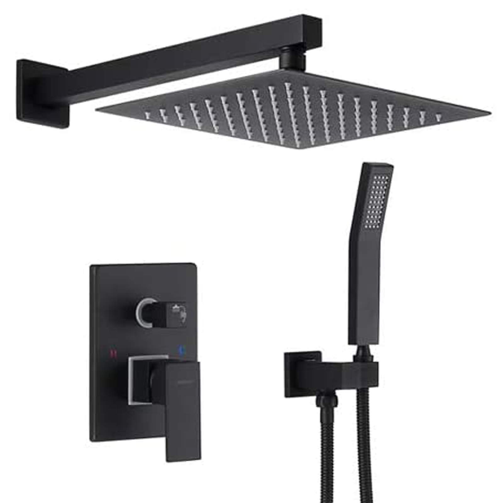 Buy ASHA Mattle Black Shower System, Solid Brass Wall ed Hight Pressure