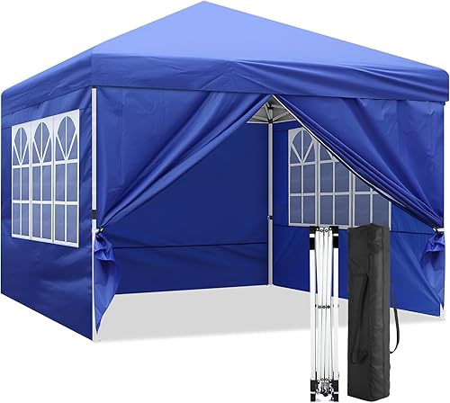 Rovibek Toldo desplegable de 10 x 20 pies con paredes laterales para fiestas al aire libre, patio trasero, tienda de campaña con bolsas de arena,