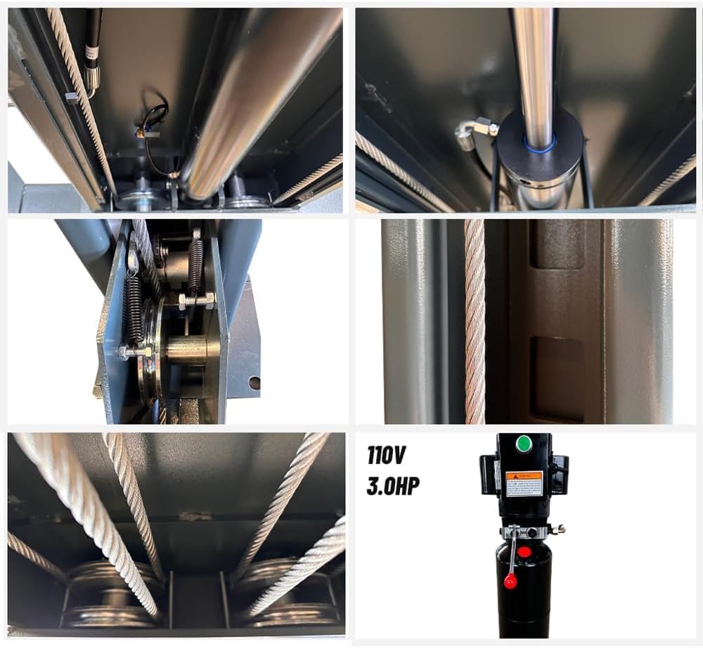11,000 LBS 4-Post Car Lift, Extra Tall & Wide Parking and Storage Auto Lift with 84" Max Height, 3.0HP Heavy-Duty Hydraulic System for Garage, Parking, or Workshop Use, 12 Months Warranty