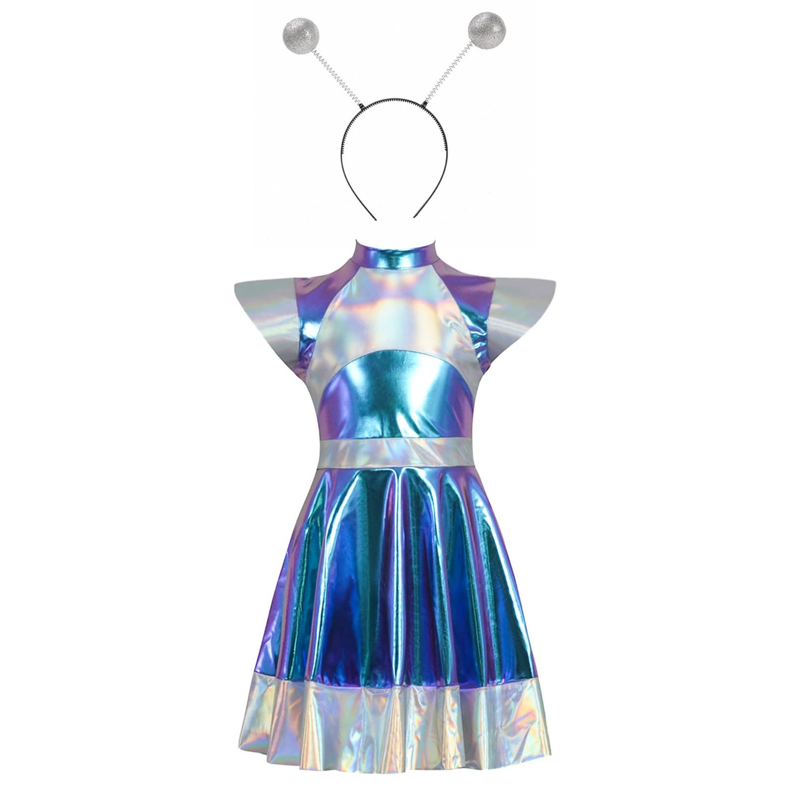 Generisch 2026 Niños Cosplay Niñas Alien Astronauta Robot Juego de rol Disfraz Halloween Fiesta Disfraz de Juego de Roles Estilo Tribunal Temático Performance Ropa