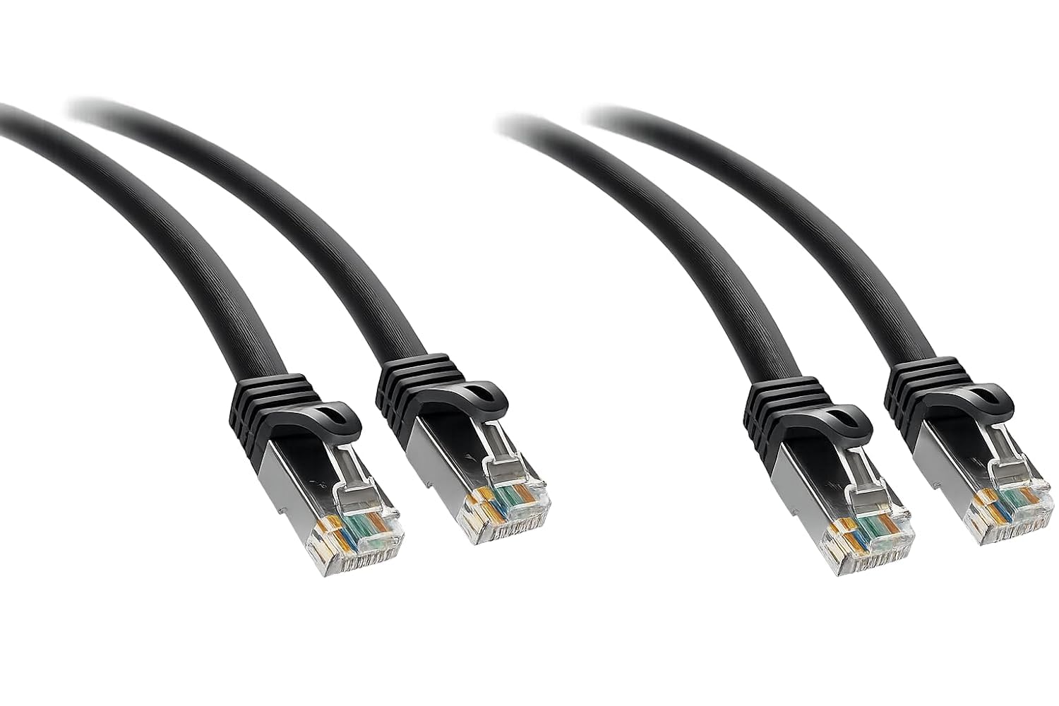 BRENDAZ Lot de 2 câbles Ethernet Cat6a, 30,5 m, câble de raccordement UTP sans accroc, 10 Gbit/s, 24 AWG, pour réseau, ordinateurs, routeurs et commutateurs (30,5 m)