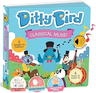 Ditty Bird Classical Music for Baby | Educational Toys Ages 1-3 | Baby Books for one Year Old | Toddler Mozart Musical Book | 1 Year Old boy Girl Gifts