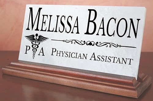 Miniatura 6 de Placa de nombre de escritorio para asistente médico, placa de identificación personalizada para asistentes médicos, para escritorio o estante,