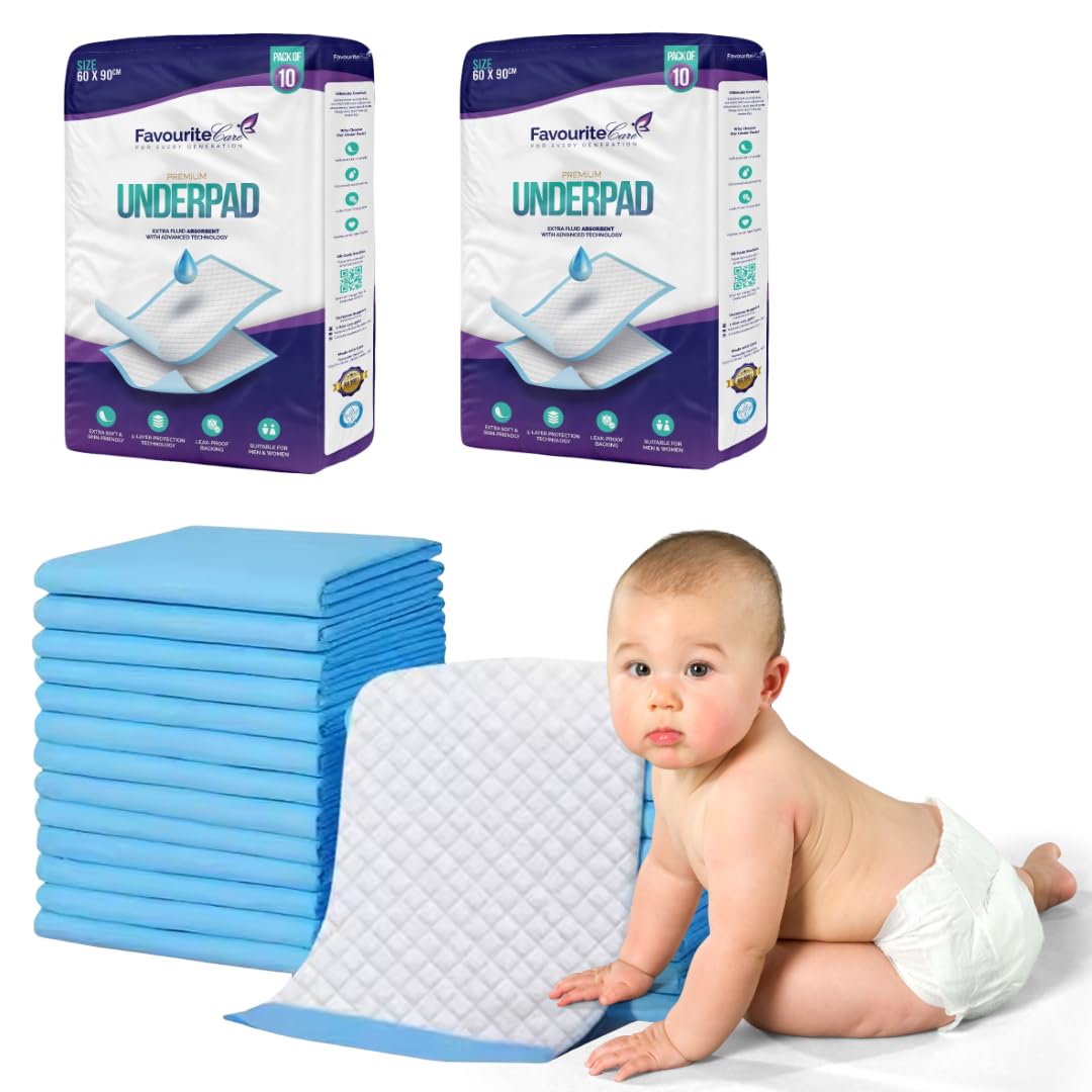 Favourite Care Travel Disposable Underpads – 60x90 cm, Pack of 20 | Leak-Proof Changing Pads for Baby & Senior Care-image-7
