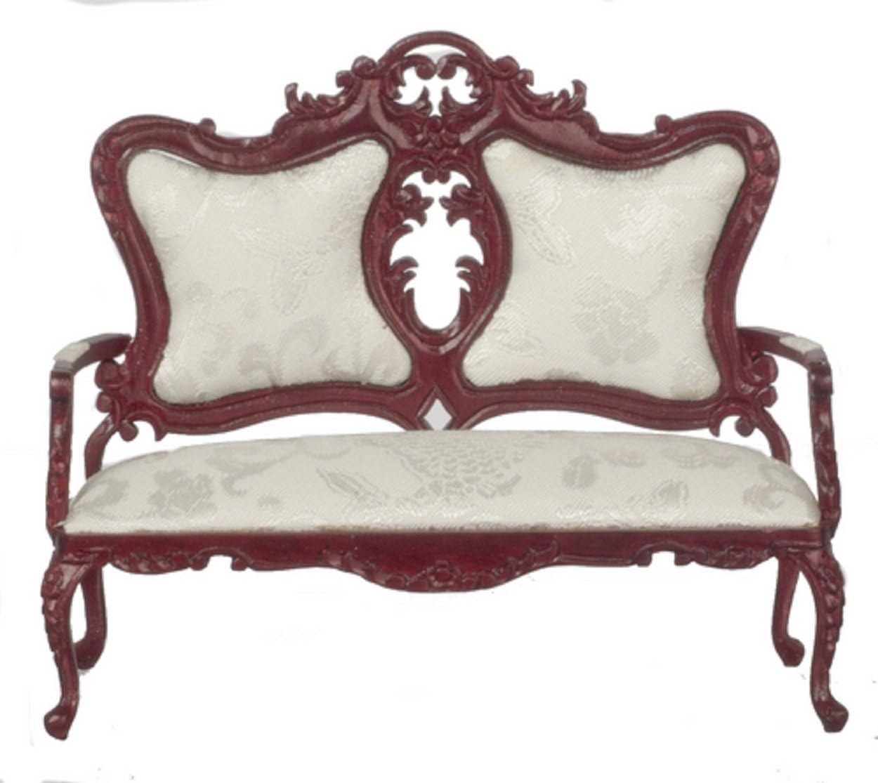 Town Square Miniatures Dollhouse Miniature Mahogany Victorian Parlor Sofa