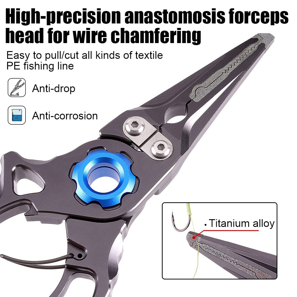 Pinze Da Pesca In Lega Di Titanio - Multifunzione Con Estrazione Ami, Cordino E Guaina - Foto 10