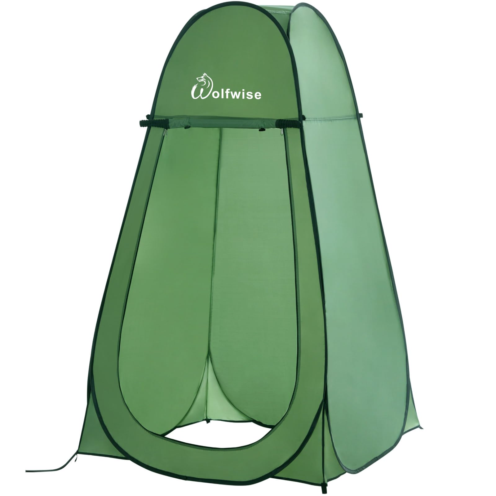 Wolfwise Pop Up Shower Tent, Portable Instant Changing Tent with Window & Carry Bag, Privacy Bathroom Toilet Tent for Beach, Camping & Outdoor, Width 47" (120 CM), Height 83" (210 CM), Green