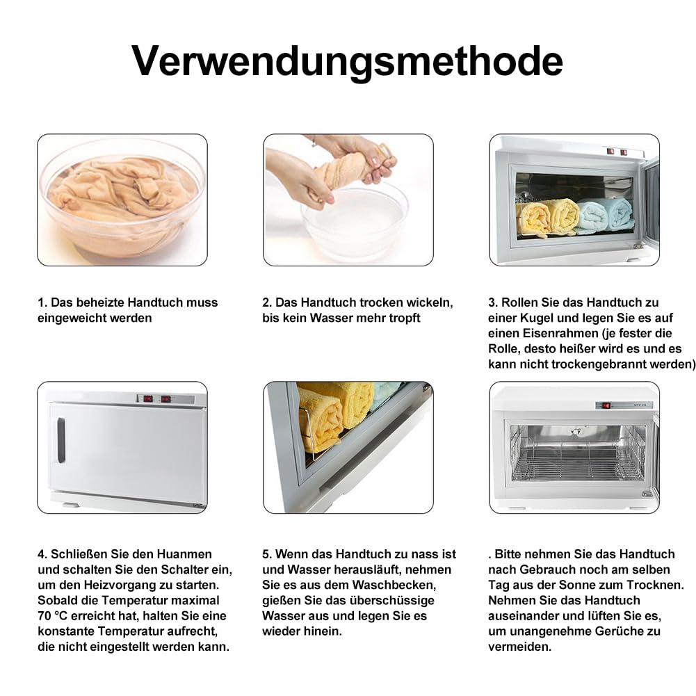 50L Handtuchwärmer Kompressen Towel Handtuch Wärmer,Handtuch Hot Cabinet mit UV-Lampe Platz für 50 bis 60 Handtücher,Kompressenwärmer für Babypflege, Spa,Friseursalons(Weiß)