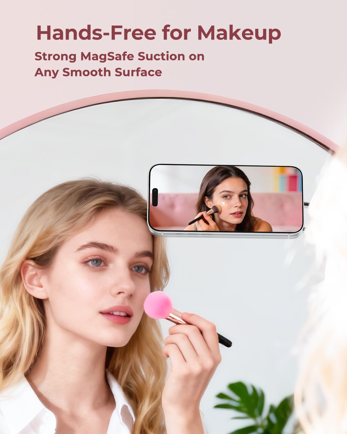 Syncwire Supporto Anello Magnetico in Silicone con Ventosa Forte per Custodia MagSafe – Anello Porta Cellulare per iPhone/Android, Mani Libere, Selfie, Video & TikTok, Nero