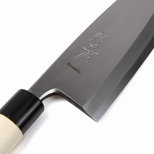 Miniatura 19 de Filete japonés de sushi mejor cuchillo de chef afilado Kigami (acero amarillo) - No.2 mango de madera de magnolia en forma de D, Deba 6 pulgadas