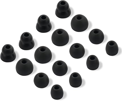8 Pairs Replacement Eartips Silicone Buds Ear Tips Earbuds Set Compatible with Beats Flex/Beats X/Beats Powerbeats Pro Wireless Earphones - Black