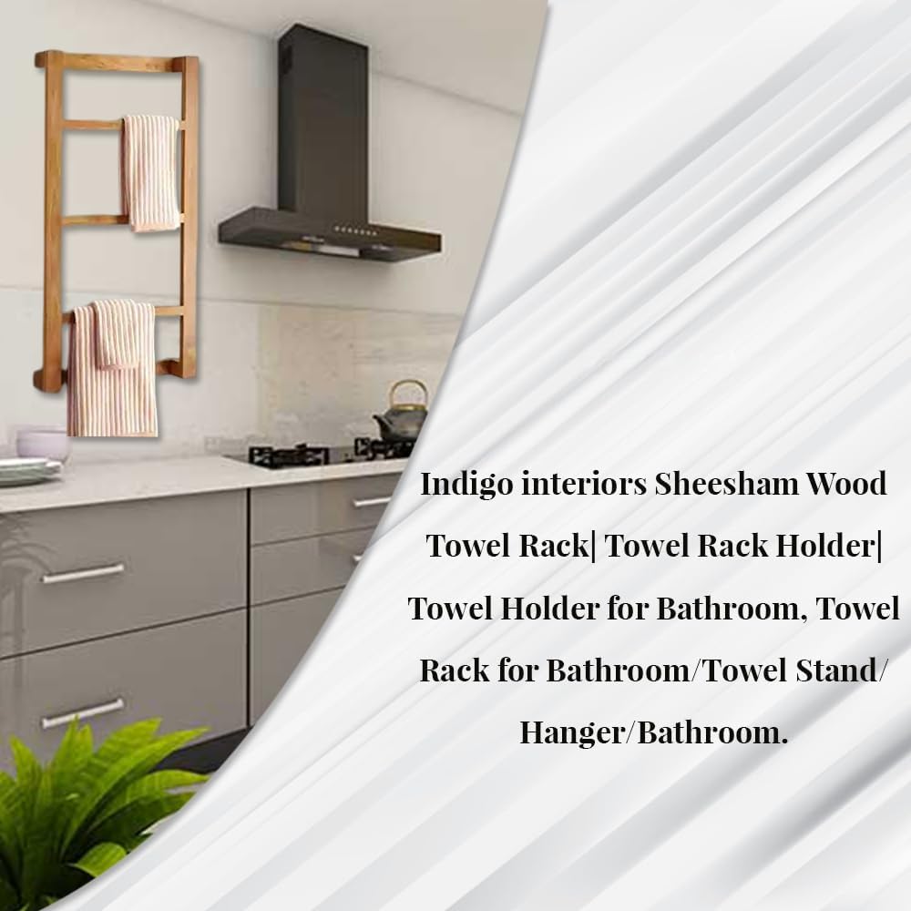 Sheesham Wood Towel Rack - Bathroom Storage -3