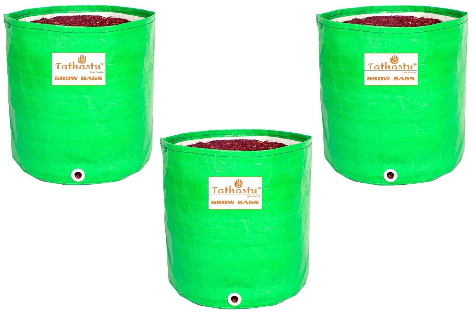 Tathastu - The Purity 24" X 24" Pack 3| 250 GSM Organics Terrace Home/Kitchen Gardening HDPE Circular 100% UV Treated Grow Bags (Plant Bags),Thick & Durable (24"X24",3) (B0B6JB6BX4) Amazon Price History, Amazon Price Tracker