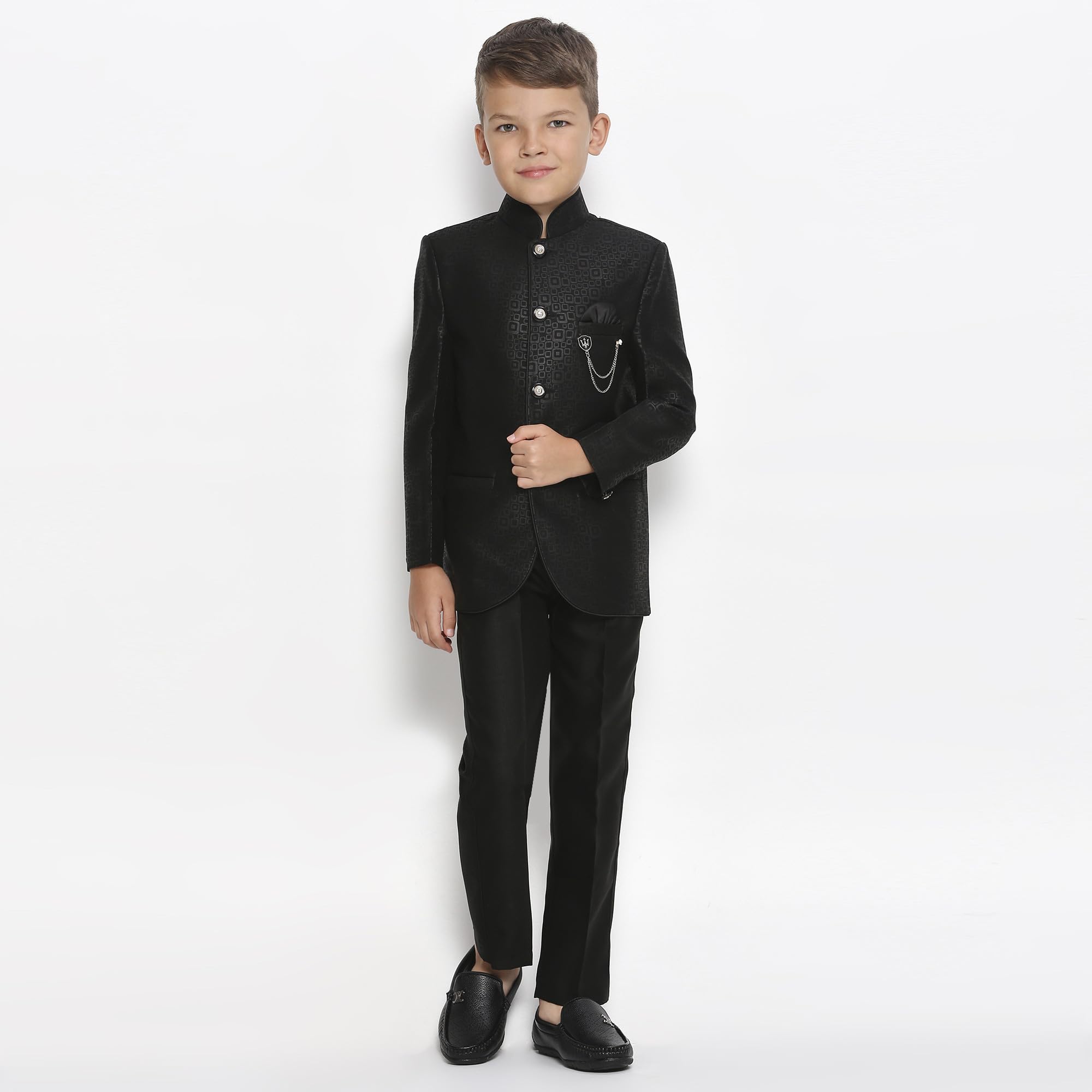KIDS ISLAND Boys 2Pc Black Designer Jodhpuri | KI_028_5182_BLK_12 2