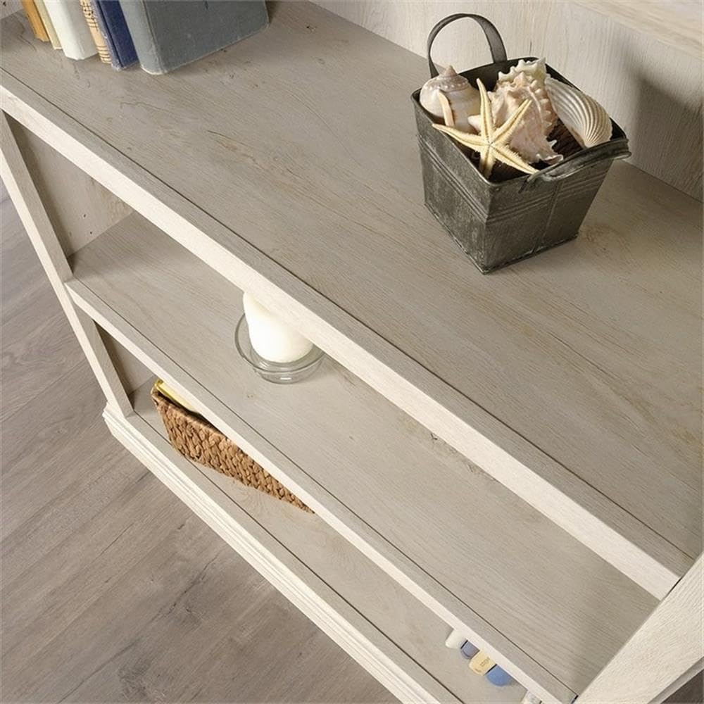 Pemberly Row 3-Shelf Bookcase, Chalked Chestnut Finish, Engineered Wood, 43.78" H x 35.28" W x 13.23" D, Adjustable Shelves, Living Room/Home Office Storage