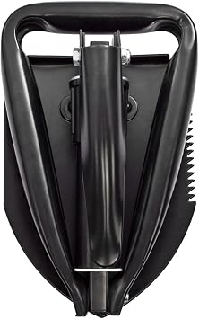 SOG Entrenching Tool- 18.25 Inch Folding Survival Shovel with Wood Saw Edge and Tactical Shovel Carry Case- Black (F08-N)