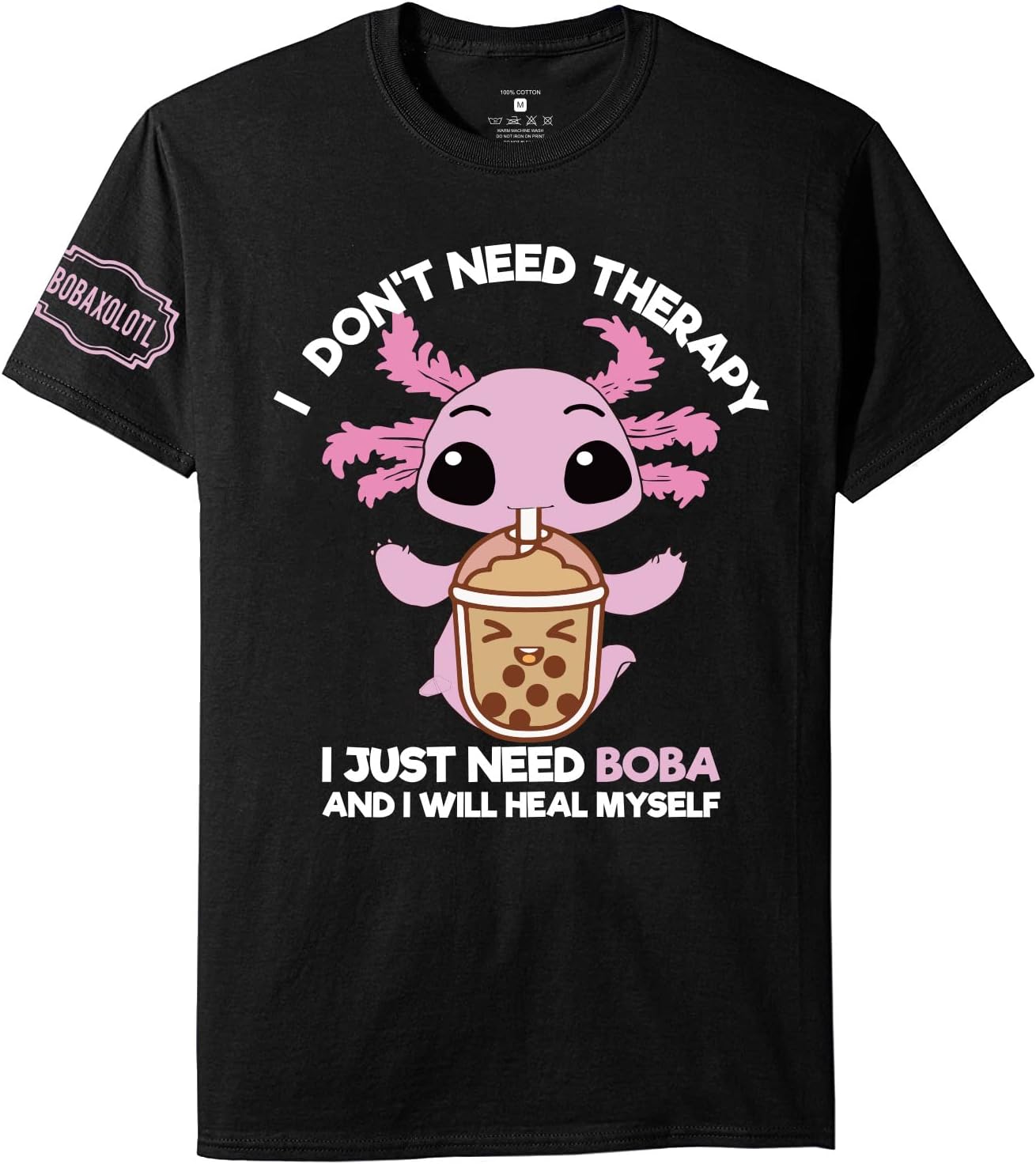 VESTA COCOABoba Axolotl Shirt I Don't Need Therapy Teens Kawaii Anime T Shirt
