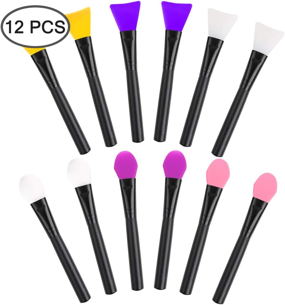 AIFUDA 12 Pcs Silicone Magic Brushes Epoxy Resin Applicator Sticks for DIY Painting Mixing & Spreading to Glitter Tumblers, Acrylic Cups, Mug