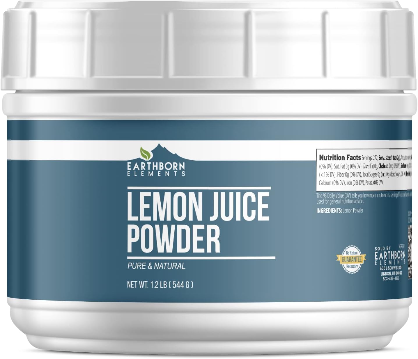 Earthborn Elements Lemon Juice Powder 1.2 lb, Pure