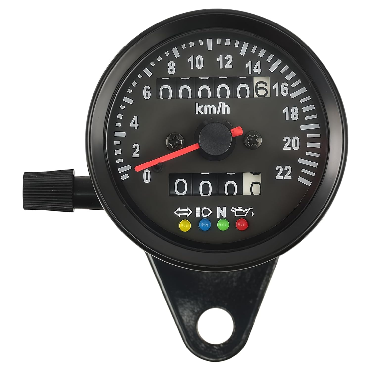 220KM/H Motorcycle Speedometer Gauge witn LED Backlight Dual Odometer 2.5" Shockproof Water Resistant