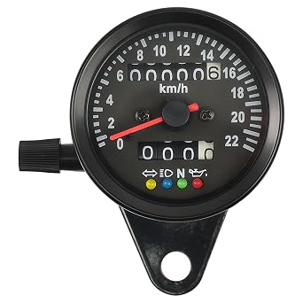220KM/H Motorcycle Speedometer Gauge witn LED Backlight Dual Odometer 2.5" Shockproof Water Resistant