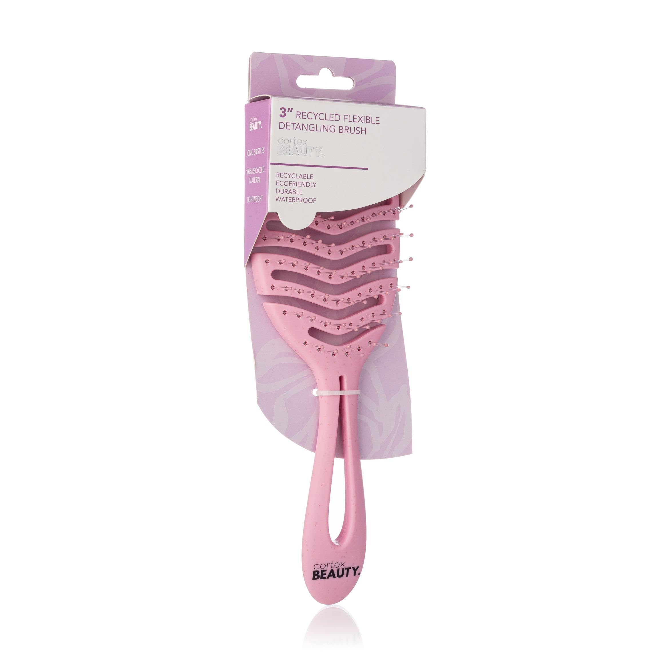Cepillo flexible para desenredar de 7,6 cm, color rosa