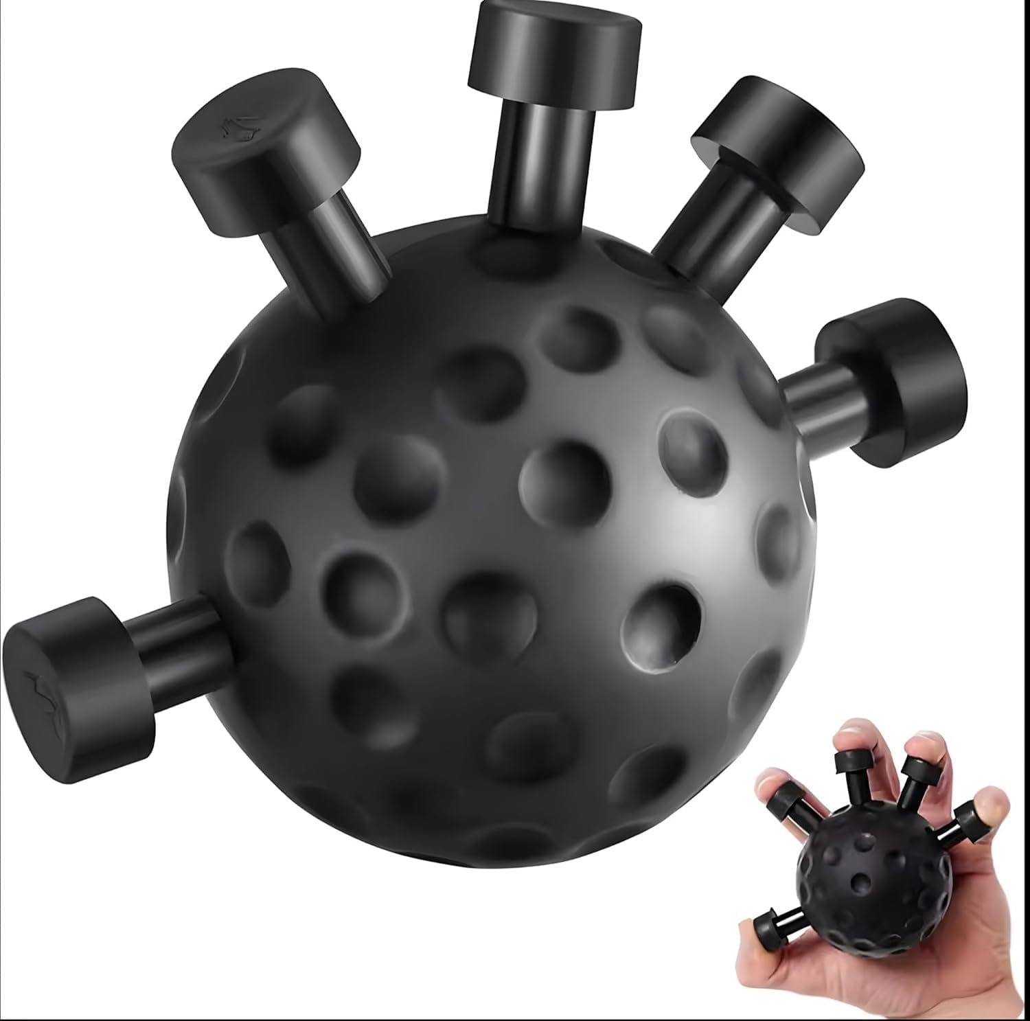 Ultimate Finger Exerciser Strength Trainer Exercise Ball Hand Strengthener Hand Balls Workout Equipment for Men & Women (Black Heavier Finger) ABS (Acrylonitrile Butadiene Styrene)-image-27