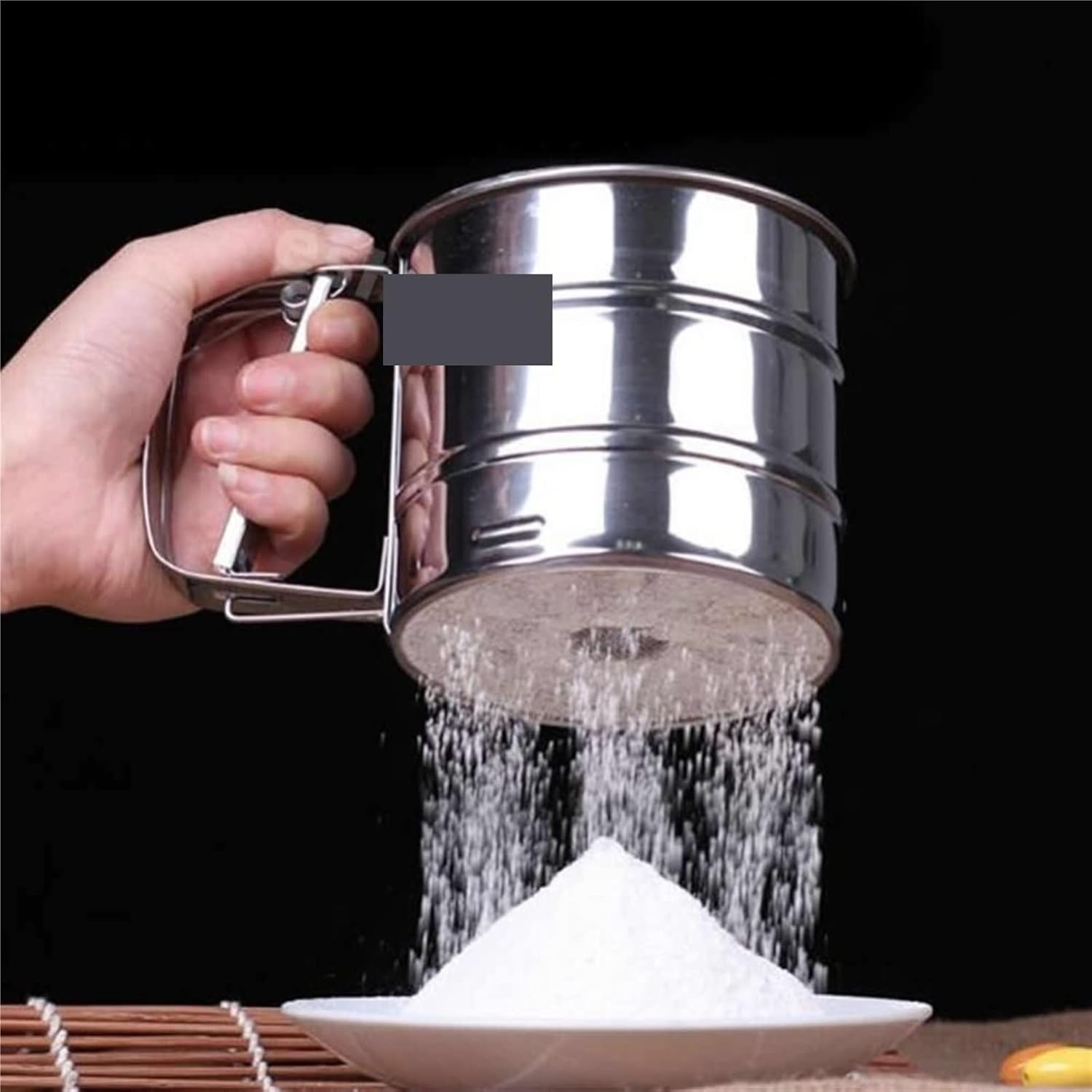 ,Sifter Stainless Steel Mechanical Flour Sifter Baking Icing Sugar Shaker Strainer Sieve