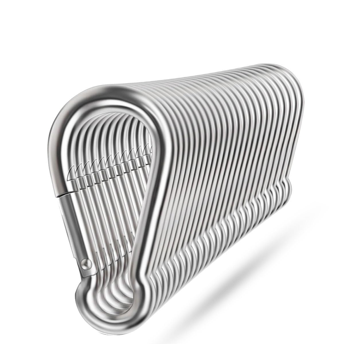 Ekunbuy Karabinerhaken aus 304 Edelstahl,federbelasteter Karabinerhaken,Carabiner,Federklammern, Feuerwehr-Karabiner, Schnalle, Seilverbinder für Camping, Wandern,Zughilfen