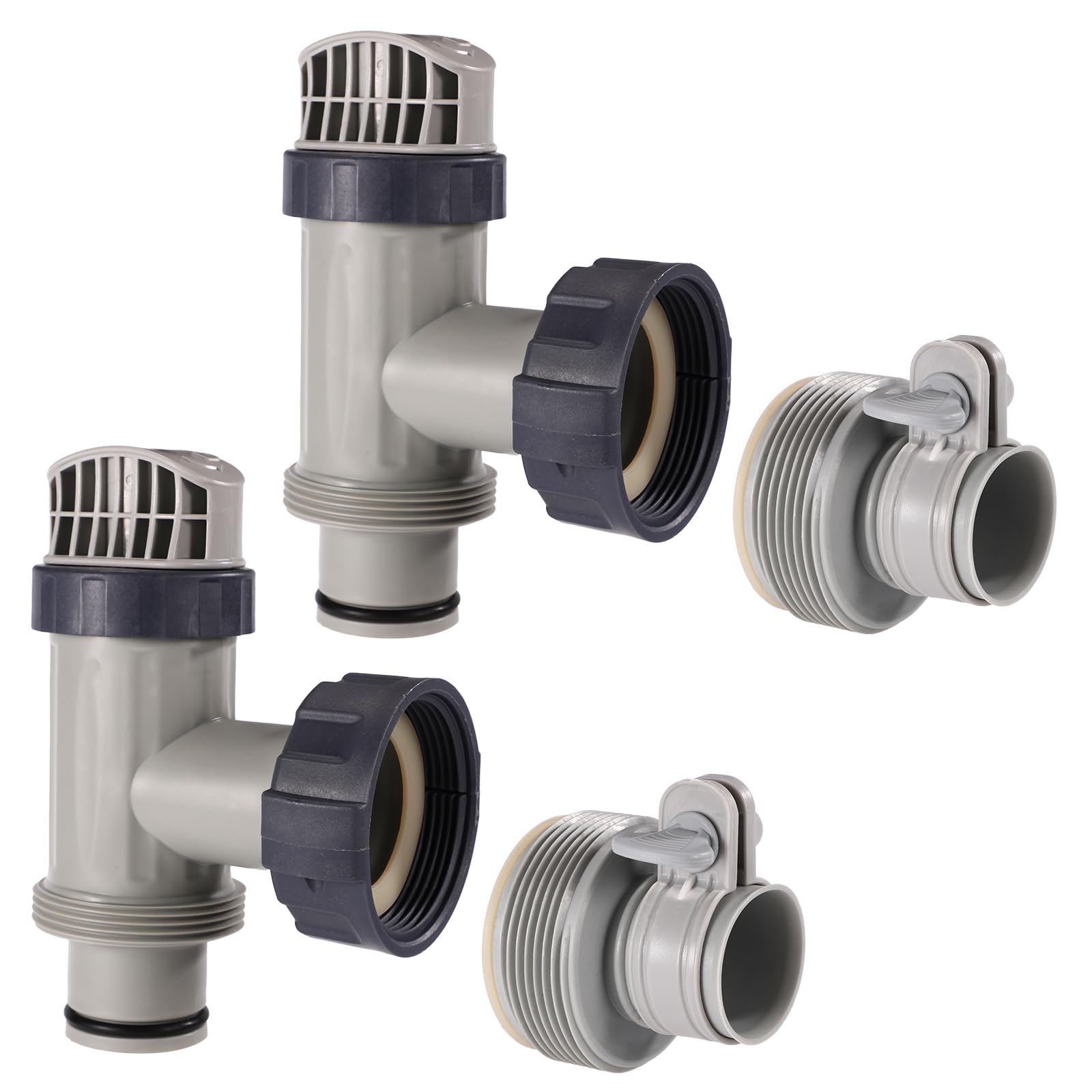 Lyreh Vanne à Piston Adaptateurs Tuyau Type B Compatibles Intex Pièces Piscine Remplacement Vanne Plongeuse Support Tuyau Piscine Hors Sol