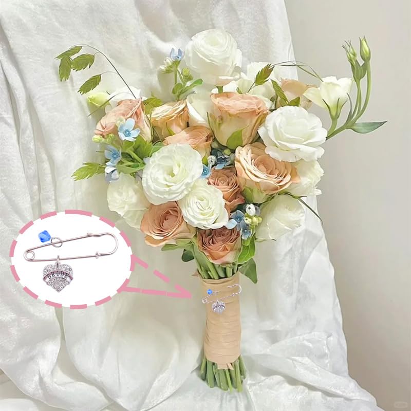Image of Wedding Gift for Bride Wedding Gifts for Bride Bridal Bouquet Memorial Charm Brooches for Women Brides Bridal Shower Gifts for Friends Brooch Pin for Bridal Accessories for Women Brides