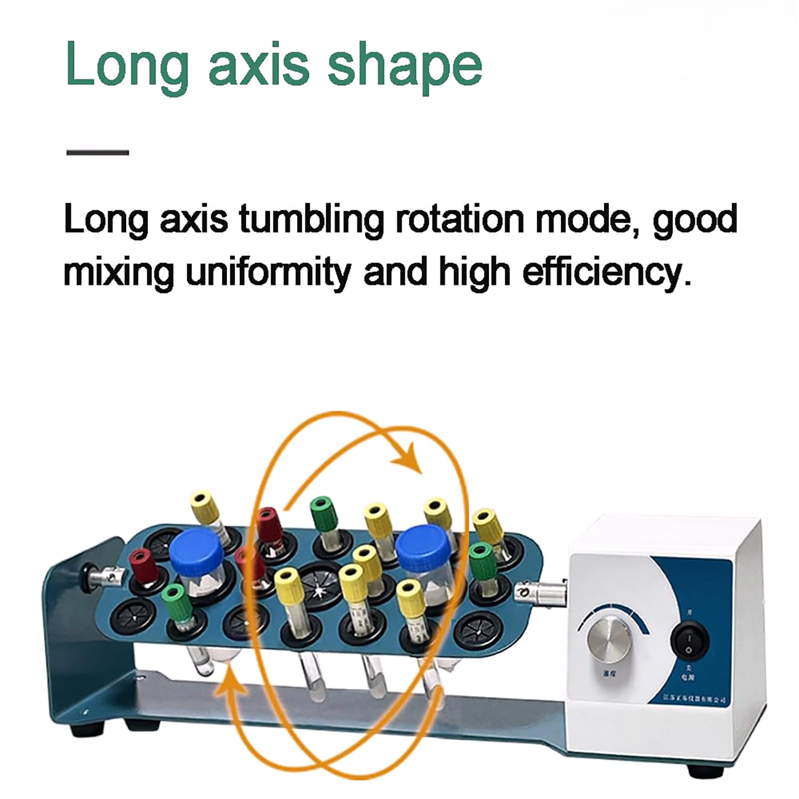 Agitatore orbitale da laboratorio, miscelatore multitubo, agitatore rotante ad asse lungo, velocità regolabile 20-80 giri/min e motore brushless, capacità di elaborazione super potente, per