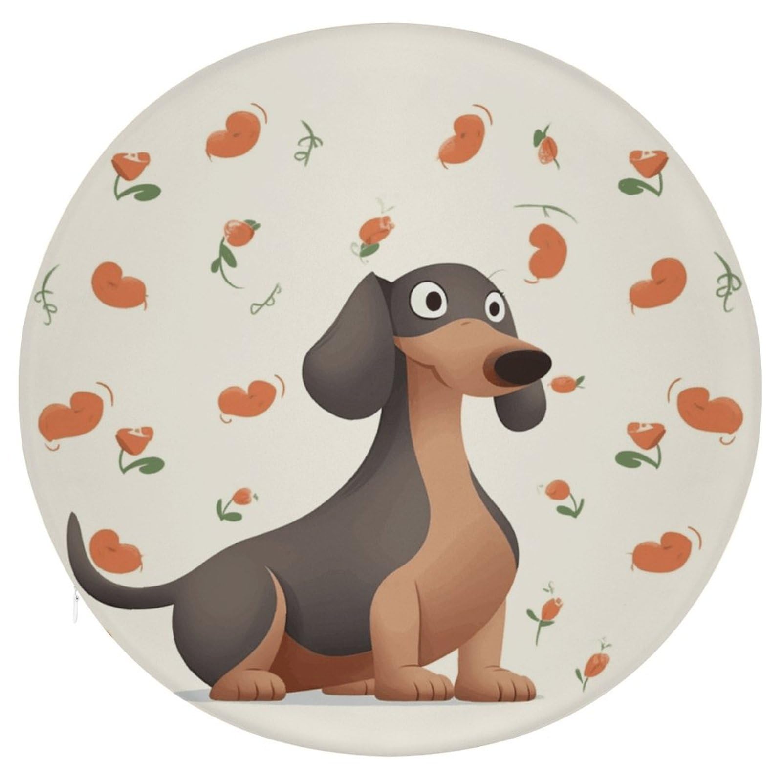 LZQPOEAS I Love My Dog Dachshunds Swivel Seat Cushion with Supportive Memory Foam Comfort Round Bar Stool Cushion 15.3" Diameter Rotating Seat Cushions Fashion Chair Pad for Car Office Home