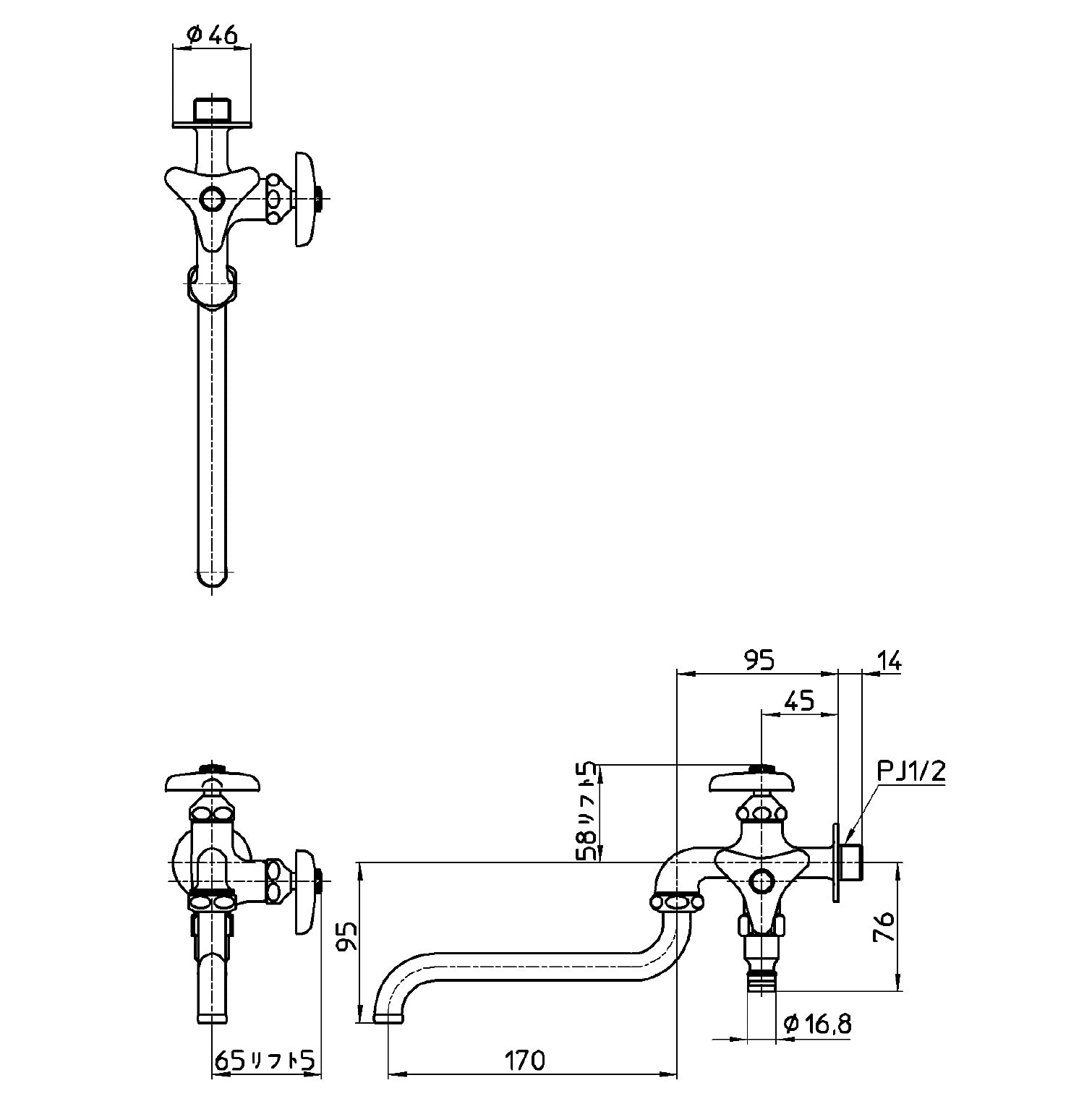 Amazon | SANEI(サンエイ) 散水用二口自在水栓 呼び13 別売の