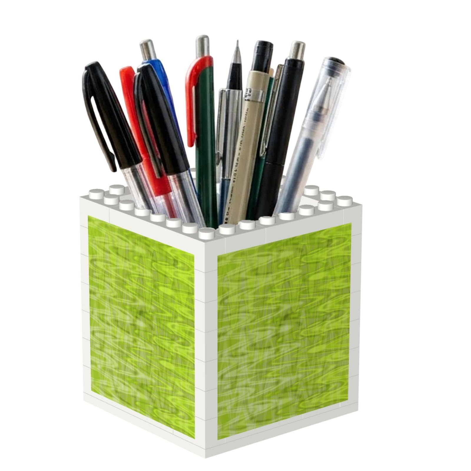 Poadnly Cool Lime Green Abstract Pattern, Pen Pot Pencil Holder for Office Home School, Compact Desk Organiser for Office Stationery