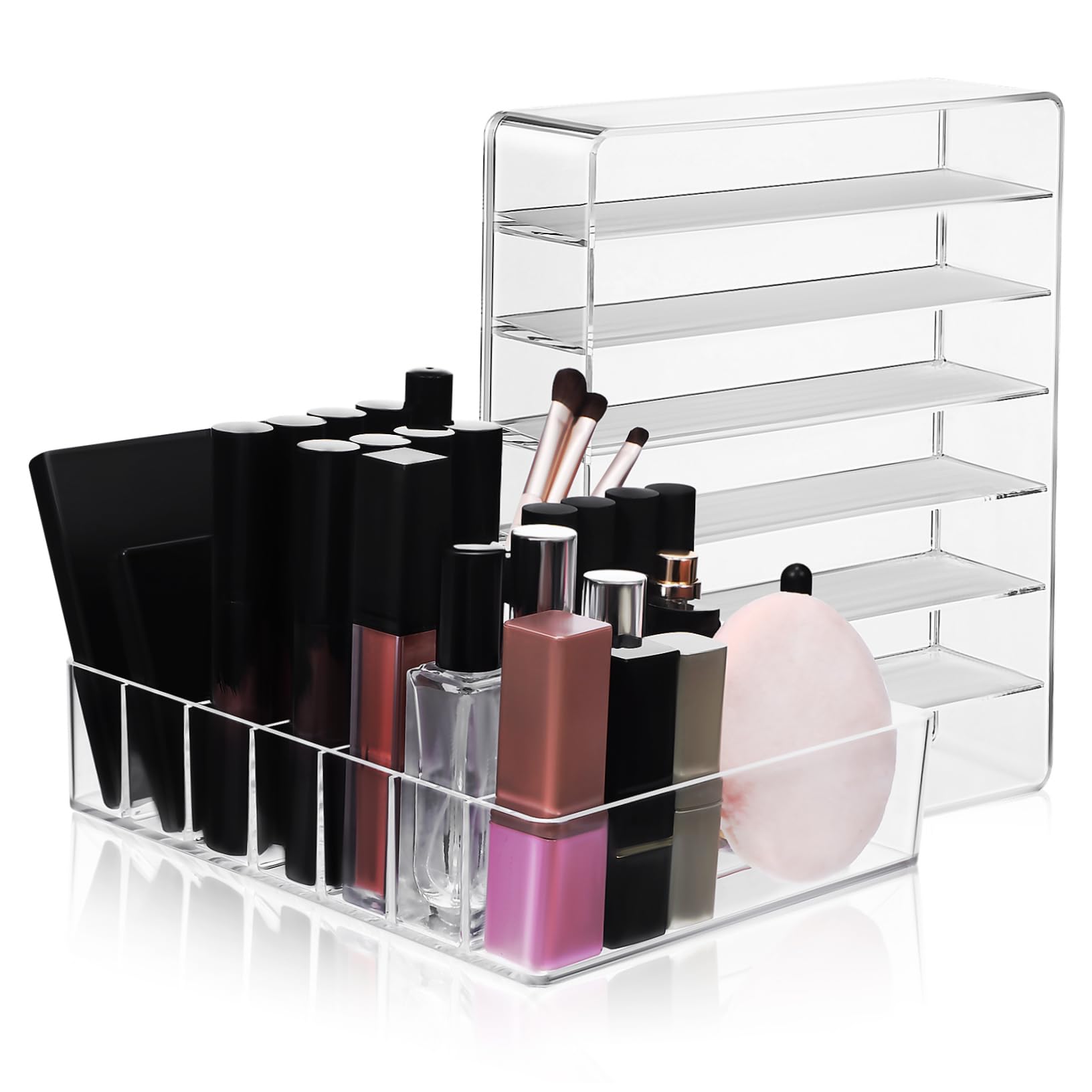 Contenitore Organizer per Palette Ombretti in Acrilico a 7 Scomparti
