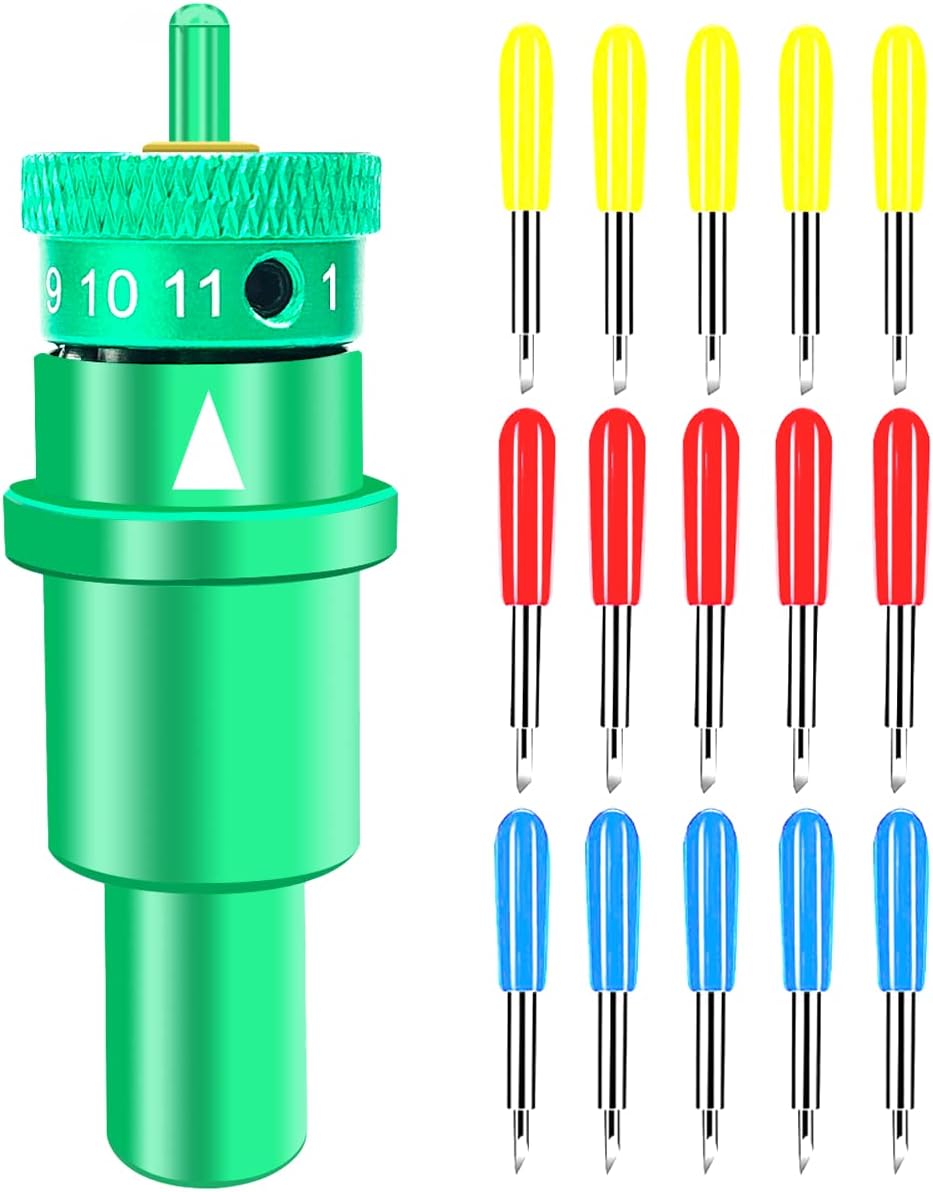 30 45 60 Degree 15pcs Plotter Blade Vinyl Cutter for Graphtec Silhouette Cameo 4 Plus Pro Portrait 3 and 1pc Blade Holder Smooth