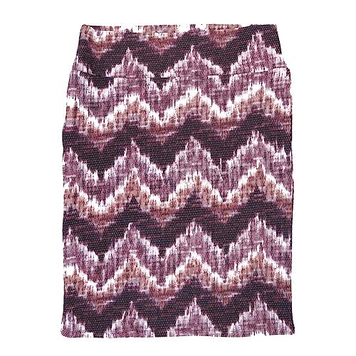 Lularoe Cassie d Medium M Geometric Zig Zag Stripe Dark Light Maroon White Womens Knee Length Pencil Skirt fits Sizes 10-12 MEDIUM-230-D