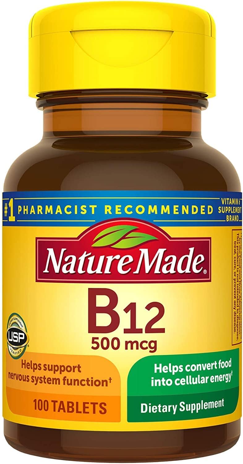 Nature Made Vitamin B-12 500 mcg Tablets 100 ea (Pack of 2)