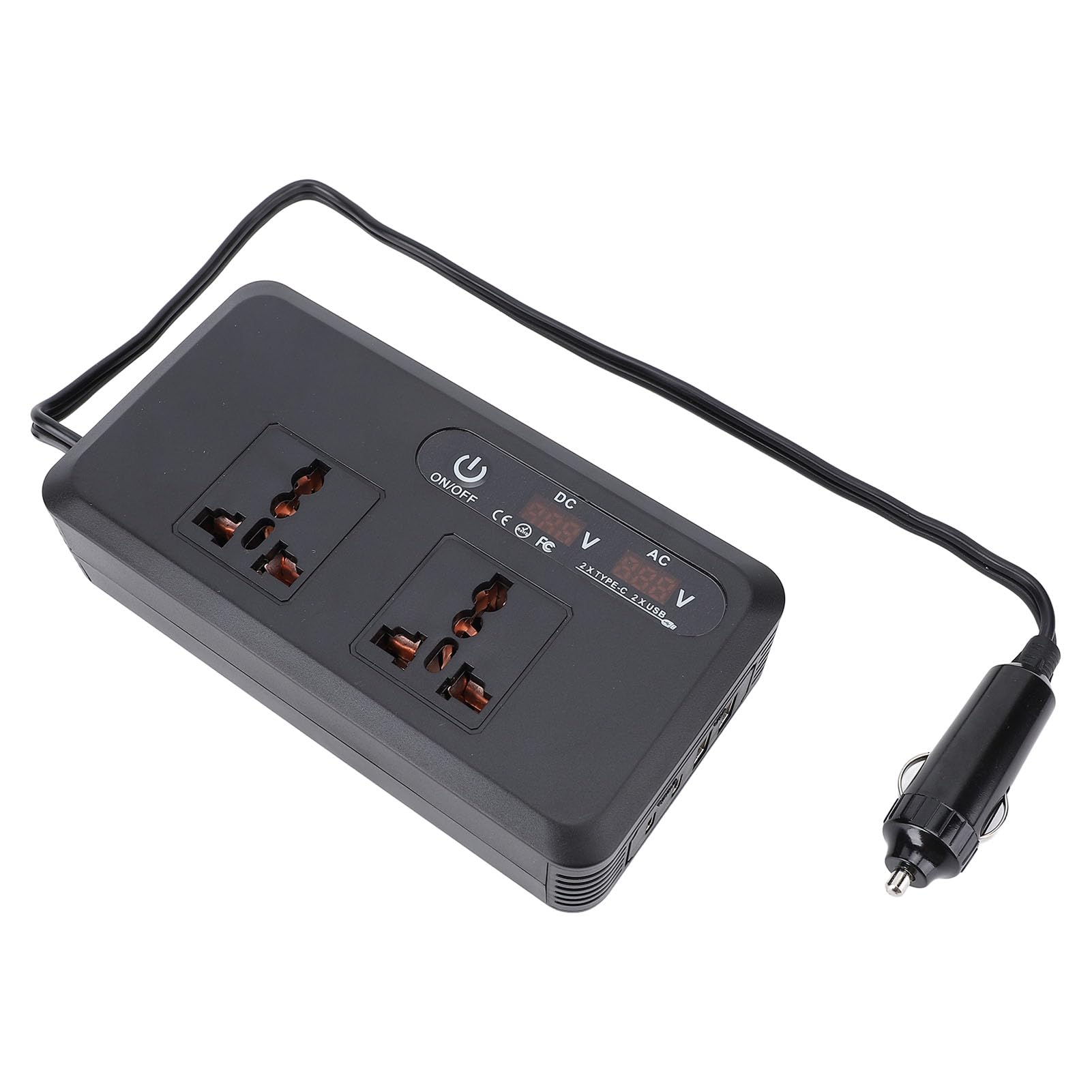 Jiawu Adaptateur de Sortie de Voiture 200W DC vers AC, avec Prises Universelles pour Charger des Appareils dans Les Voitures, Camping-Cars, ABS Durable