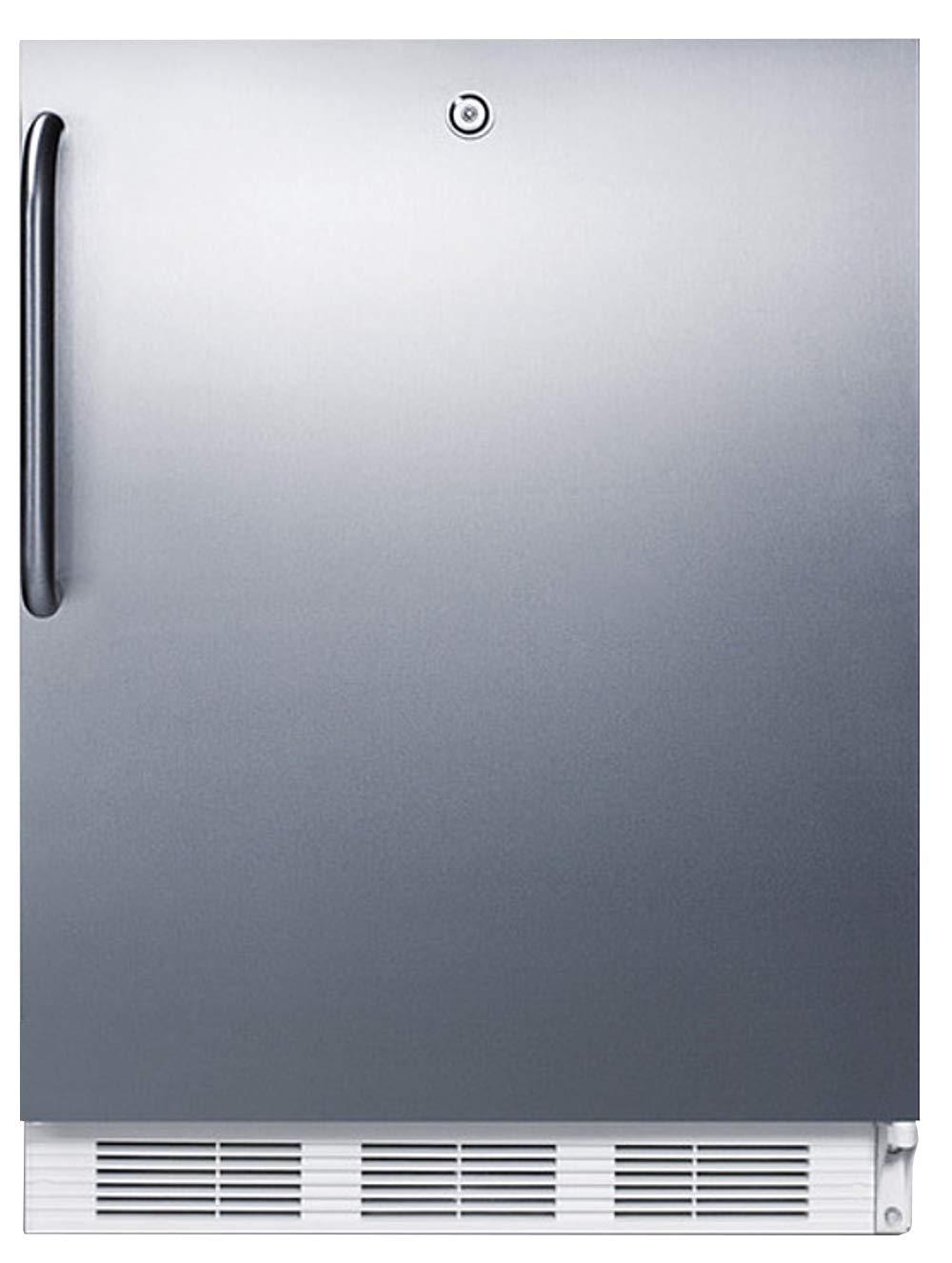 Summit Appliance FF7LWCSSADA Accucold Built-In Undercounter All-Refrigerator, 24" Wide, ADA Compliant, 5.5 cu.ft. Storage Capacity, Factory Installed Lock, Automatic Defrost, Towel Bar Handle — FIN-0010673 | Fridge.com
