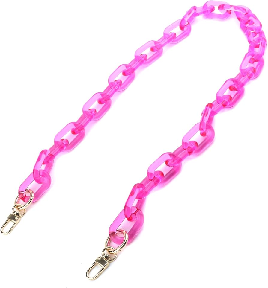 Amazon | プラスチックチェーン 17.7インチ ピンク樹脂ハンドバッグ