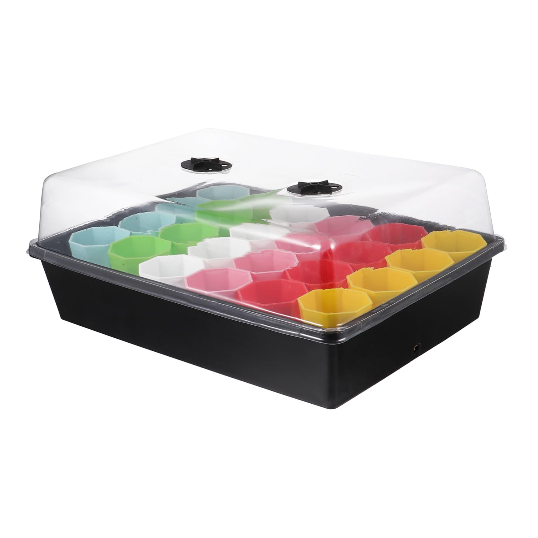 Kit de Démarrage pour Semis avec Bacs de Culture Mobiles Plateau Aéré et Transparent Système de Eau pour Jardin Potager et Extérieur Complet avec Pots Colorés