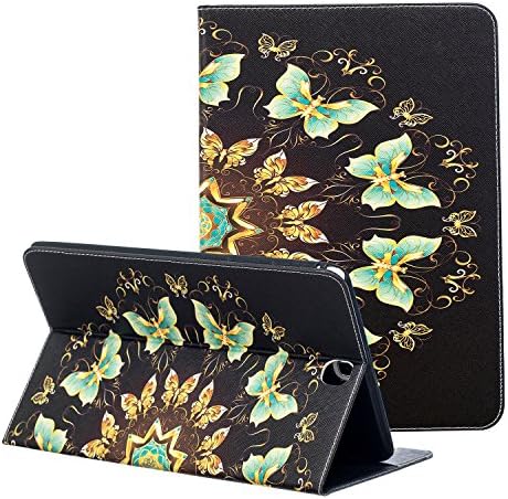 Galaxy Tab A SM-T550 Case, ZAOX Protective Slim Shockproof Leather Wallet Case with Card Slots Cute Cartoon Flip Stand Cover for Samsung Galaxy Tab A 9.7 Inch Tablet SM-T550/SM-P550 (Black Butterfly)